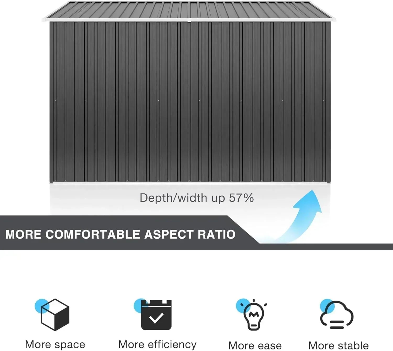 Polar Aurora 8 x 12 FT Outdoor Storage Shed Metal Garden Shed with Updated Frame Structure