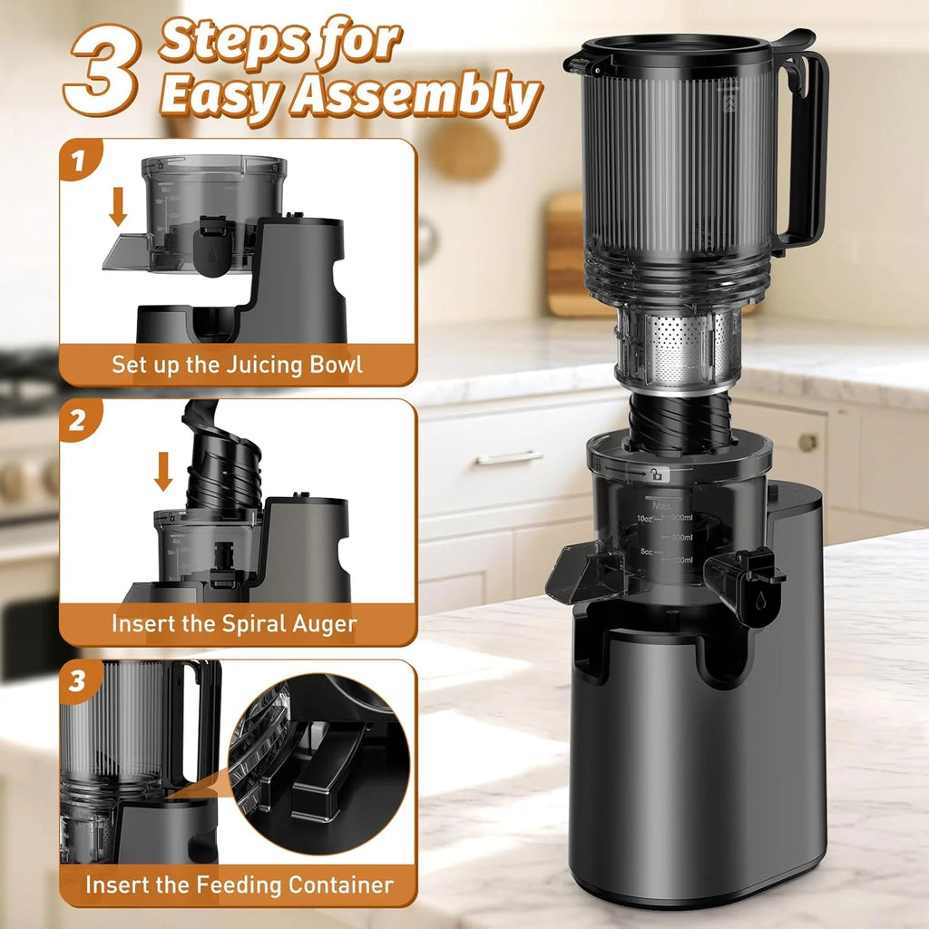 Cold Press Juicer Juicer Machines with 5.4 Wide Feed Chute Professional Slow Masticating Juicer