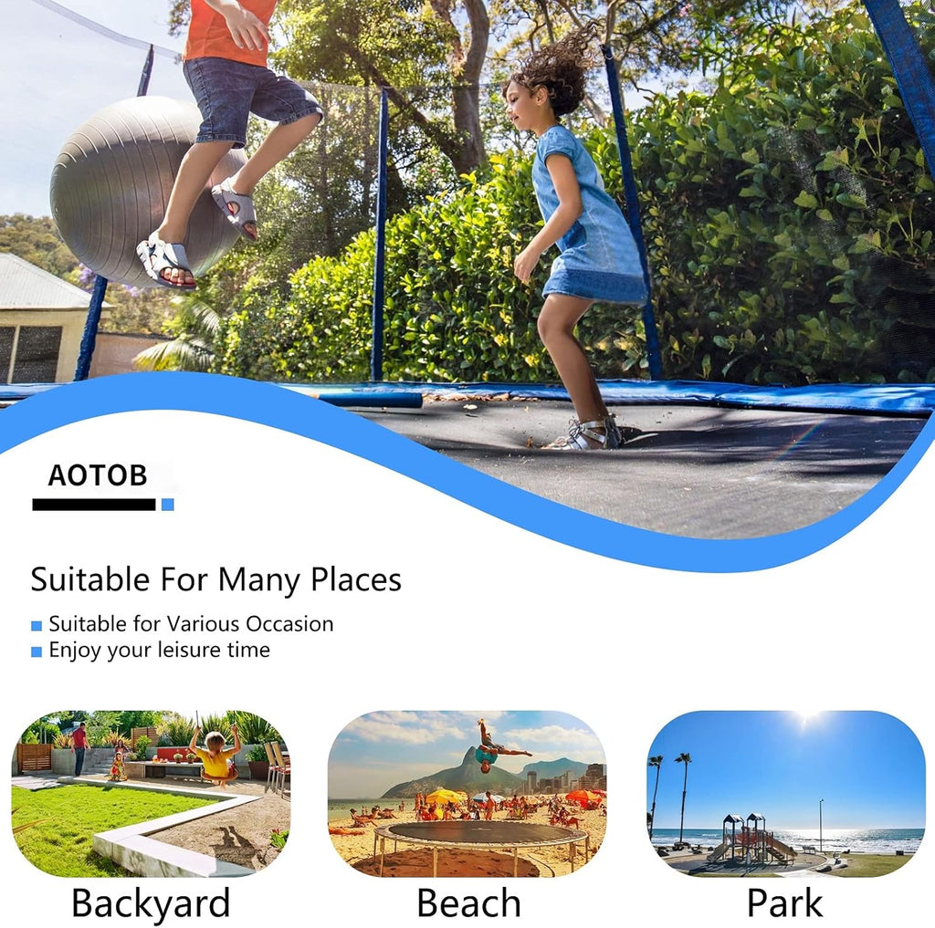 AOTOB 8FT 10FT 12FT 14 FT 15FT Trampoline with Safety Enclosure Net Outdoor Trampoline
