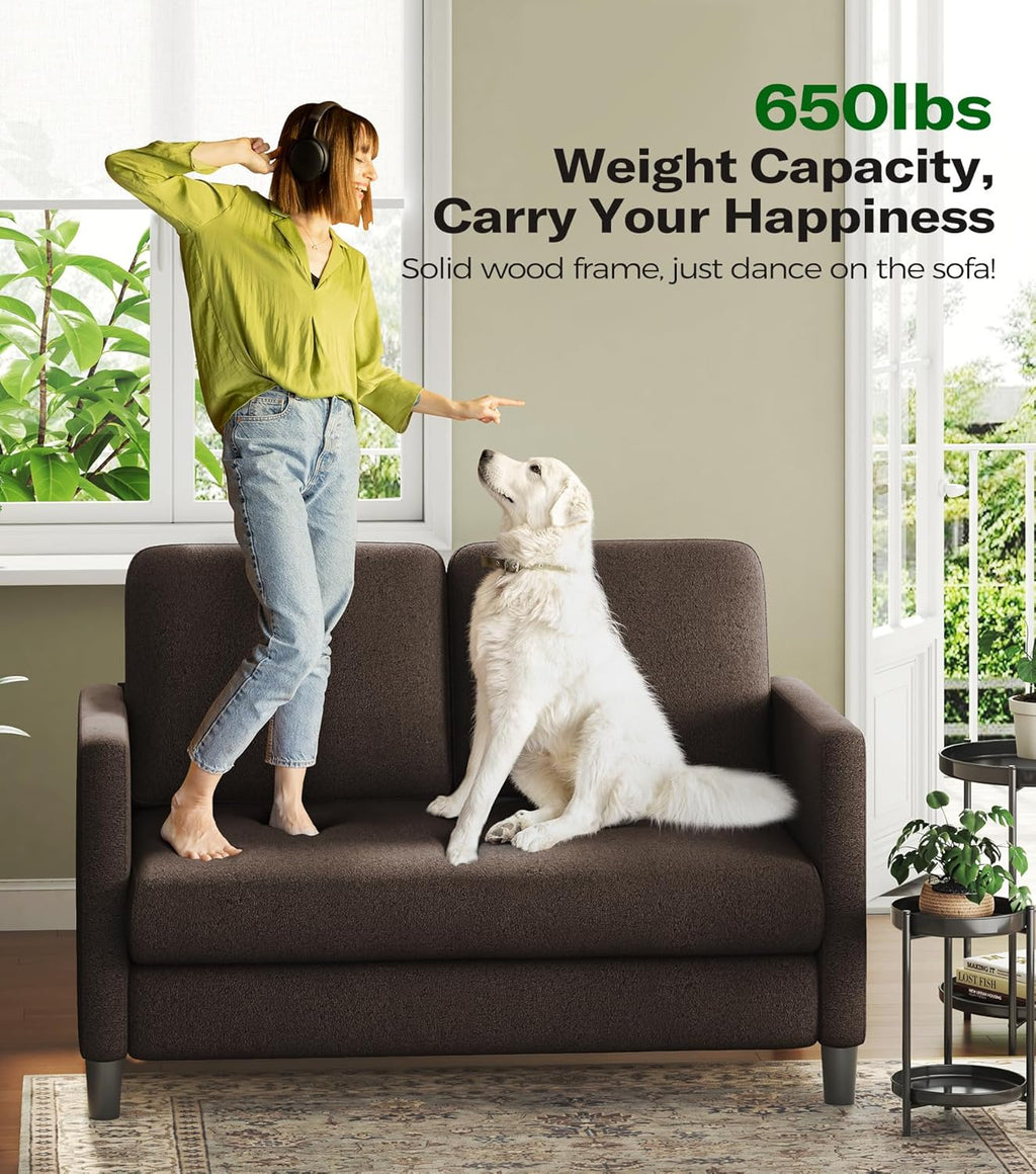 Loveseat Sofa 51 Love Seat Comfy Corduroy Small Loveseat Tool-Free Setup Couch