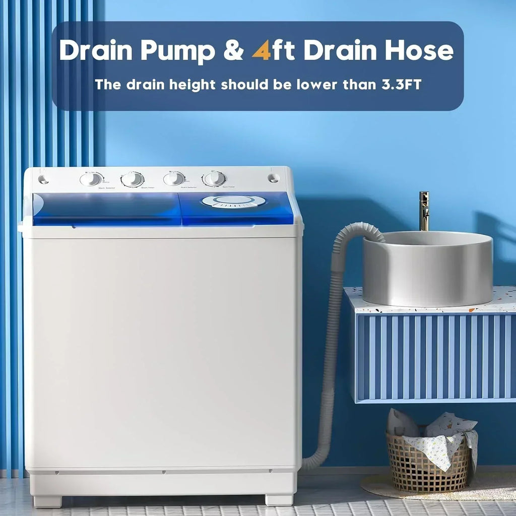 Auertech Portable Washing Machine 28lb Twin Tub Washing Machine Compact Washing Machine
