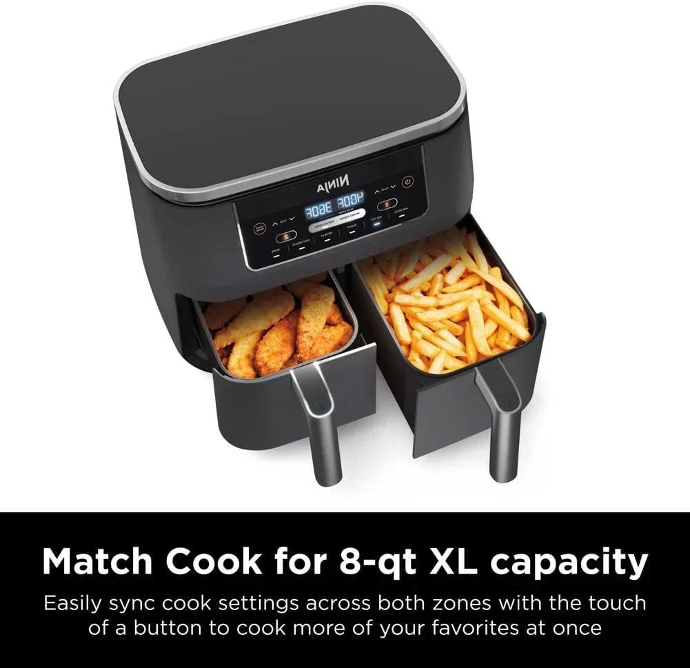 Ninja Foodi 6-in-1 FlexBasket Air Fryer with 7 QT MegaZone Basket Divider for Large Proteins