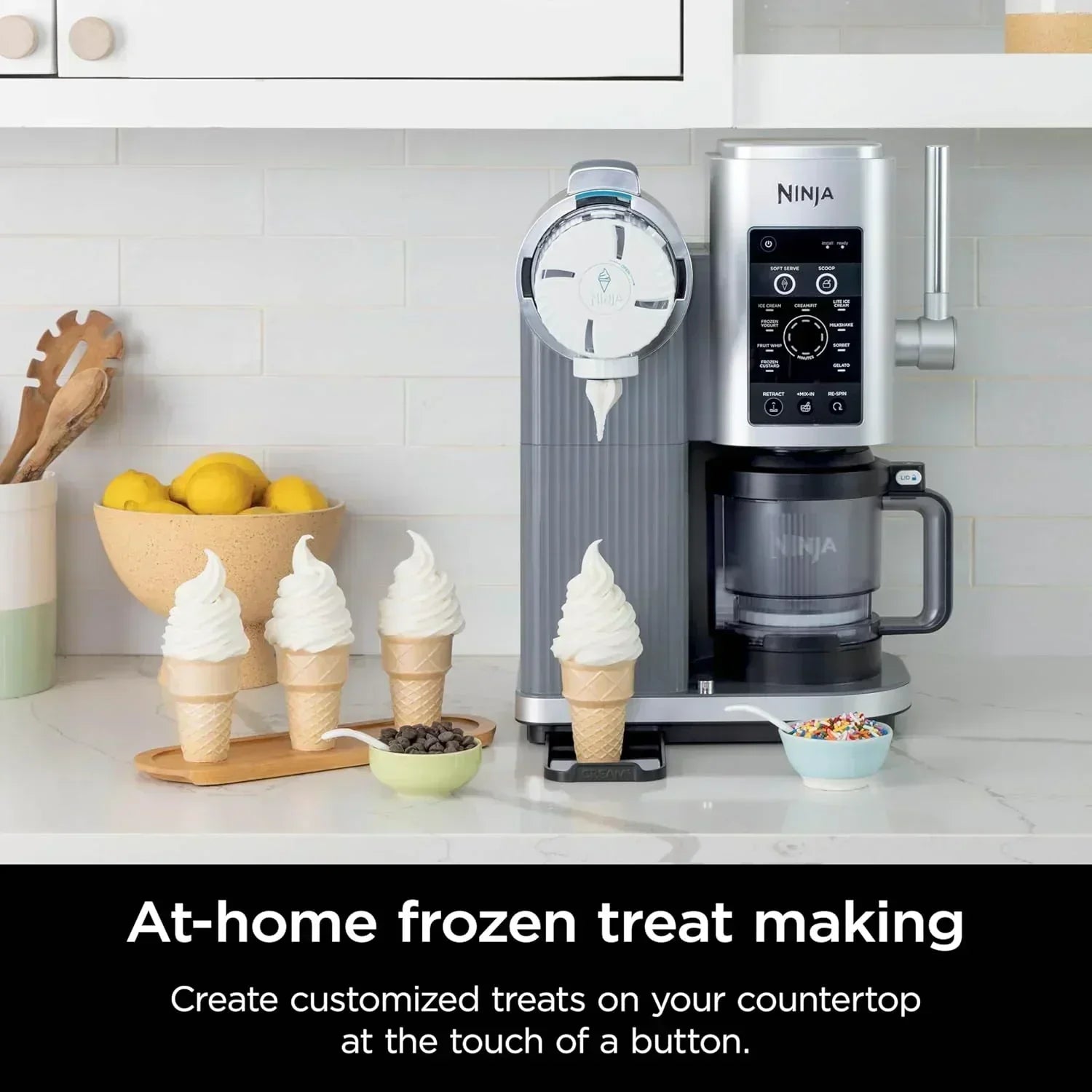 Ninja Swirl by CREAMi Ice Cream and Soft Serve Maker Frozen Yogurt Low Calories Program