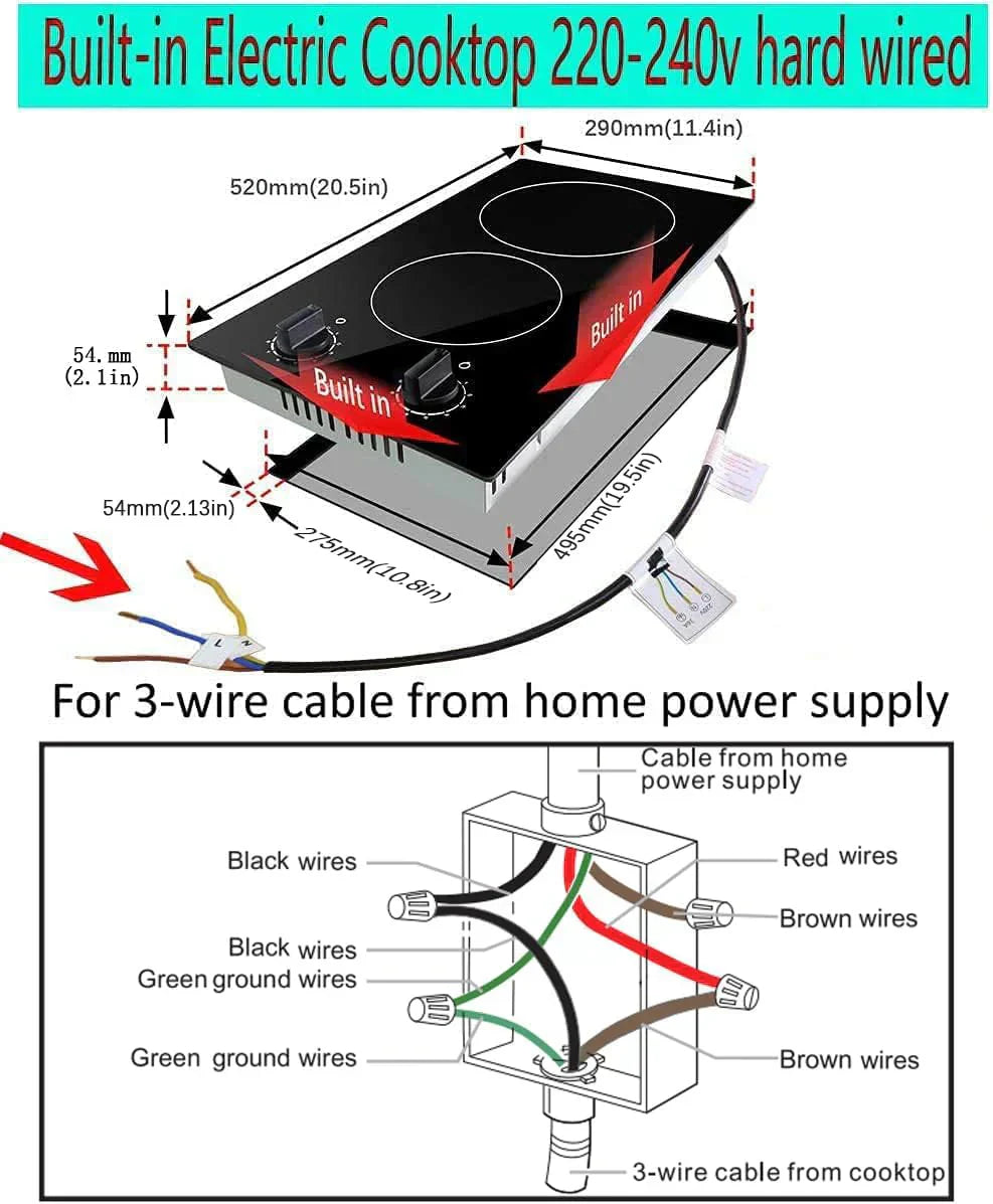 Karinear 30 Inch Electric Cooktop 4 Burners Built-in Ceramic Cooktop Radiant Electric Stove Top