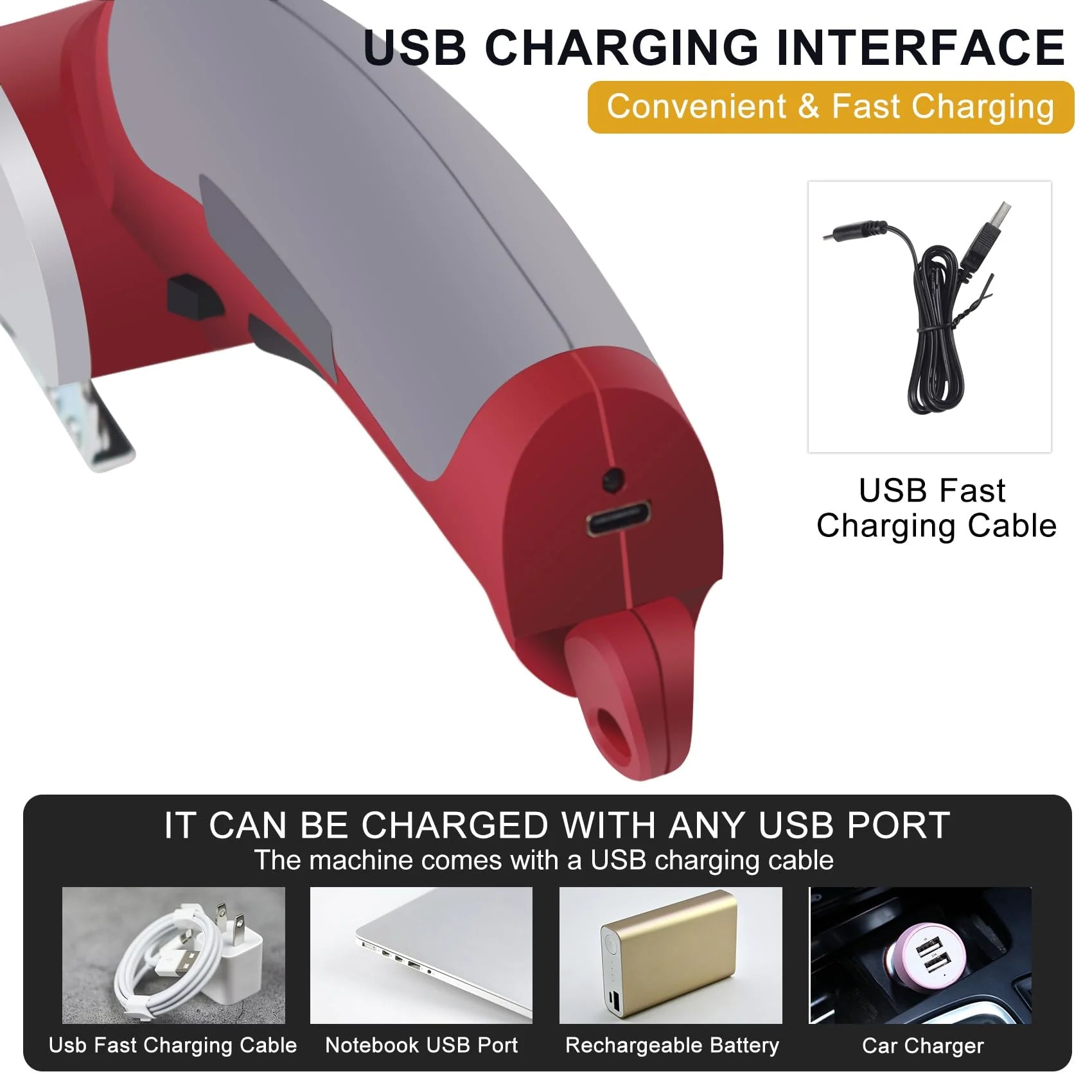 Cordless Electric Scissors 4V Rechargeable Box Cutter for Cardboard Fabric Leather with Safety Lock