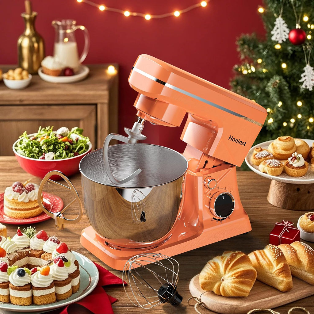 10-Speed Stand Mixer with 8-in-1 Splash Guard Tilt Head 6-Quart Stainless Steel Bowl