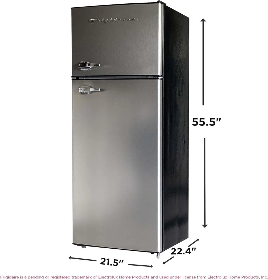 Frigidaire 2 Door Apartment Size Refrigerator Freezer Combo 7.5 cu ft Platinum Series Stainless