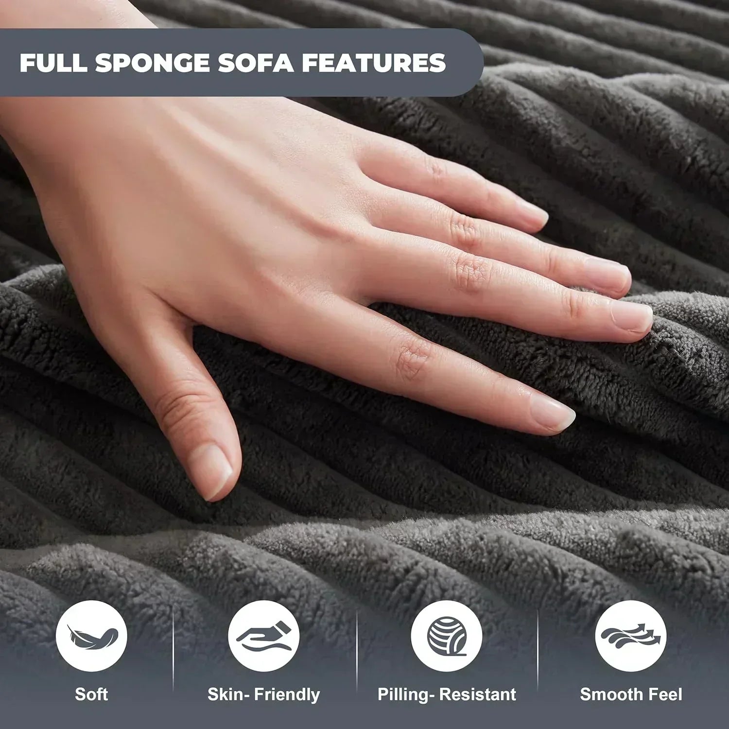 110-inch cloud sofa boneless sofa in the living room modular sofa with deep seats
