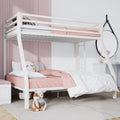 SHA CERLIN Loft Bunk Bed Twin Over Full Size Ladder and Guardrail Heavy Duty Metal Slats Support