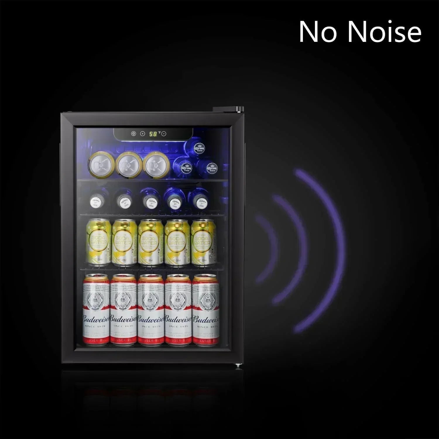 Antarctic Star Beverage Refrigerator Cooler 68 Can Mini Fridge with Glass Door for Beer Drinks Wine