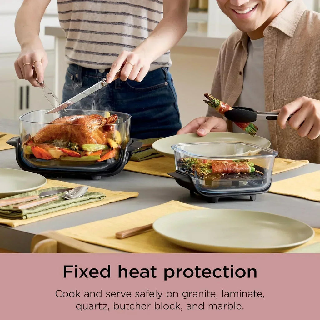 Ninja Crispi 4 in 1 Portable Glass Air Fryer Cooking System 4QT 6 Cup TempWare Glass Containers