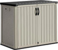 Greesum Outdoor Horizontal Storage Shed 27 Cu.ft Resin Large Storage Box for Garden Patio