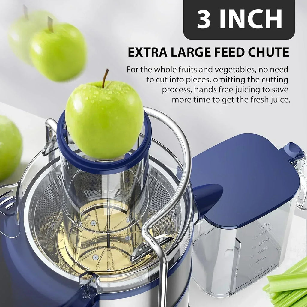 1300W KOIOS Centrifugal Juicer with Extra Large 3 Feed Chute and Titanium Filter