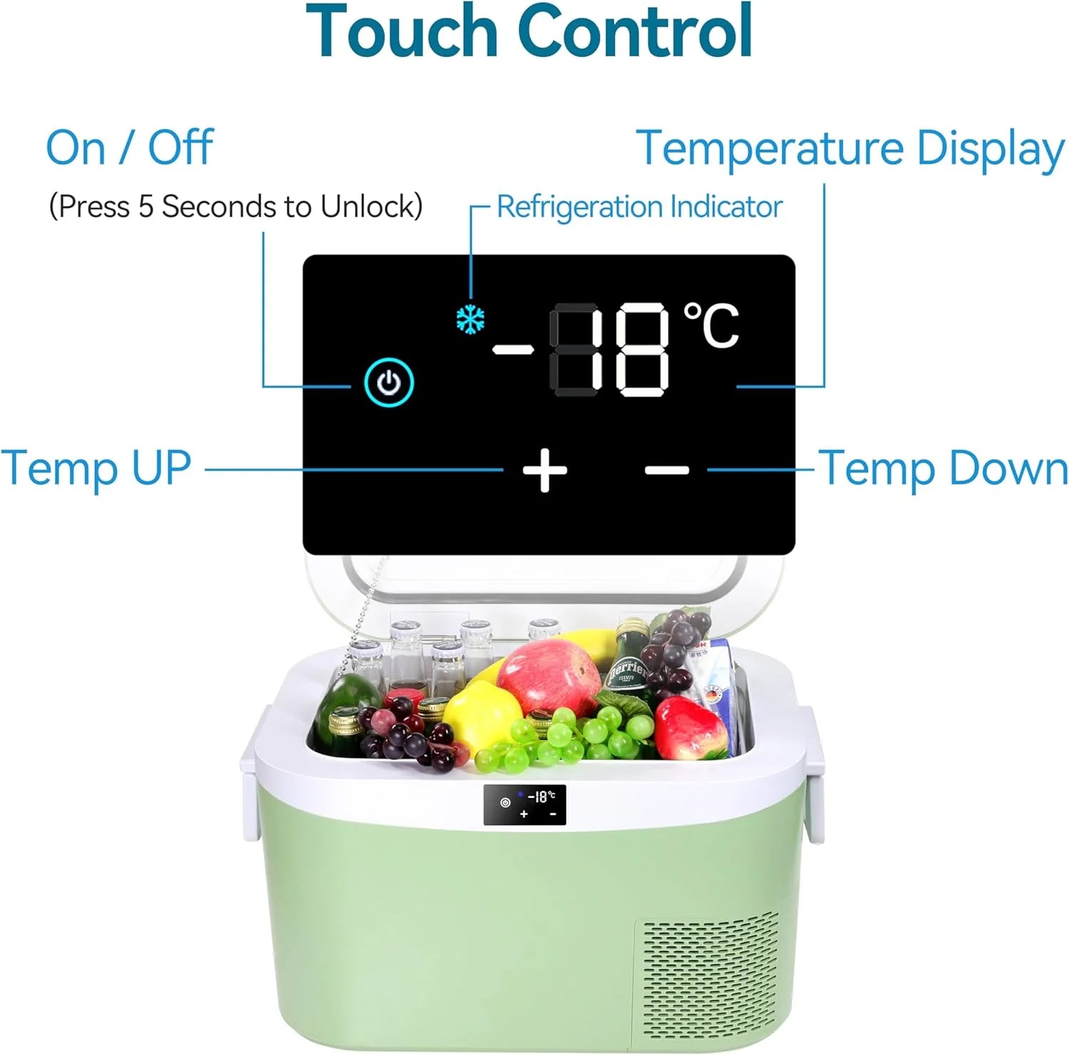 Car Fridge Portable 12 Volt Refrigerator 23 Quart (22 Liter) Freezer Compressor Cooler 12V/24V DC