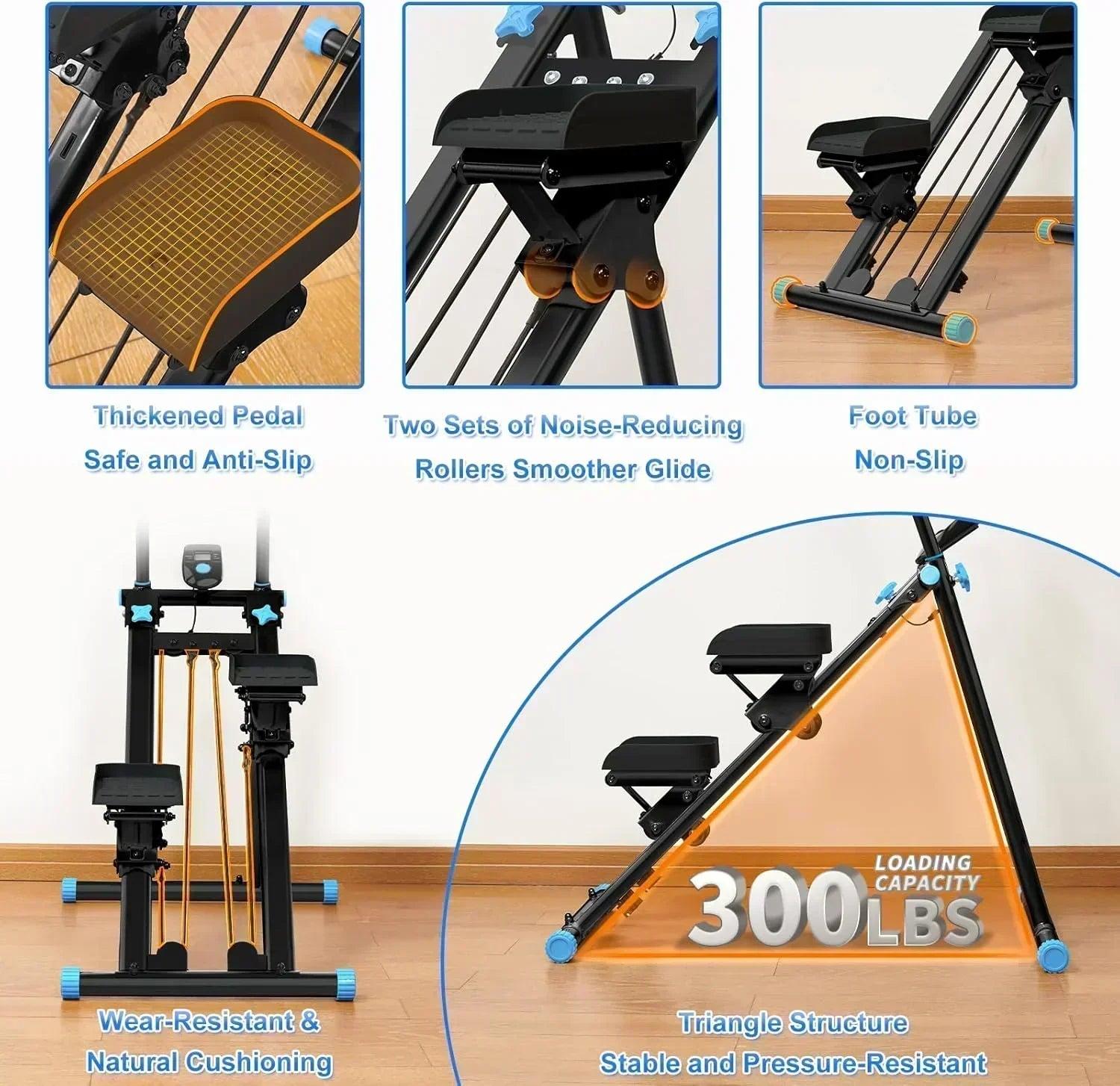 Stair Stepper for Home Gym Folding Vertical Climber Cardio Exercise Machine Stair Climber
