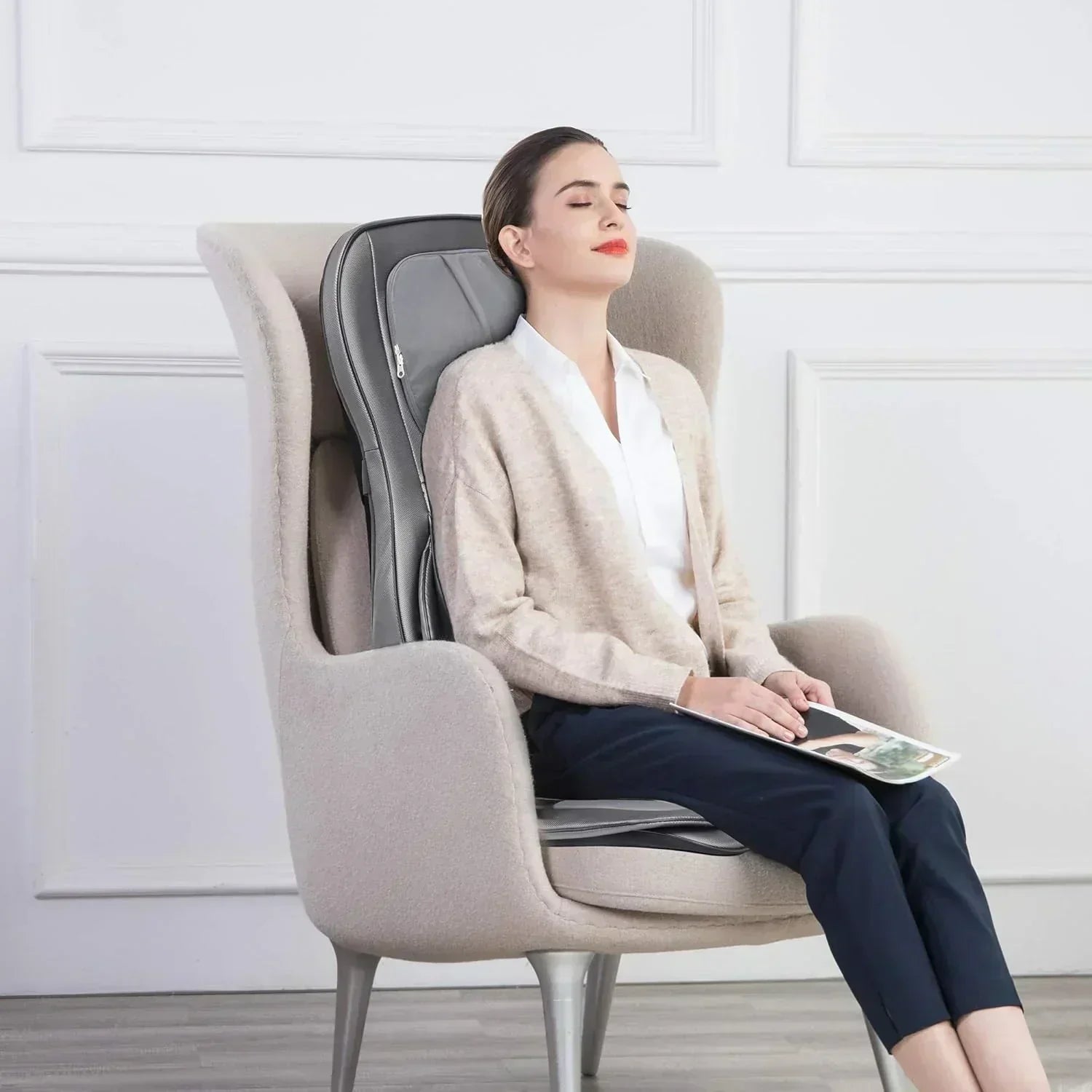 COMFIER Massager Chair with Heat Shiatsu Neck Back Massager Portable with Compress