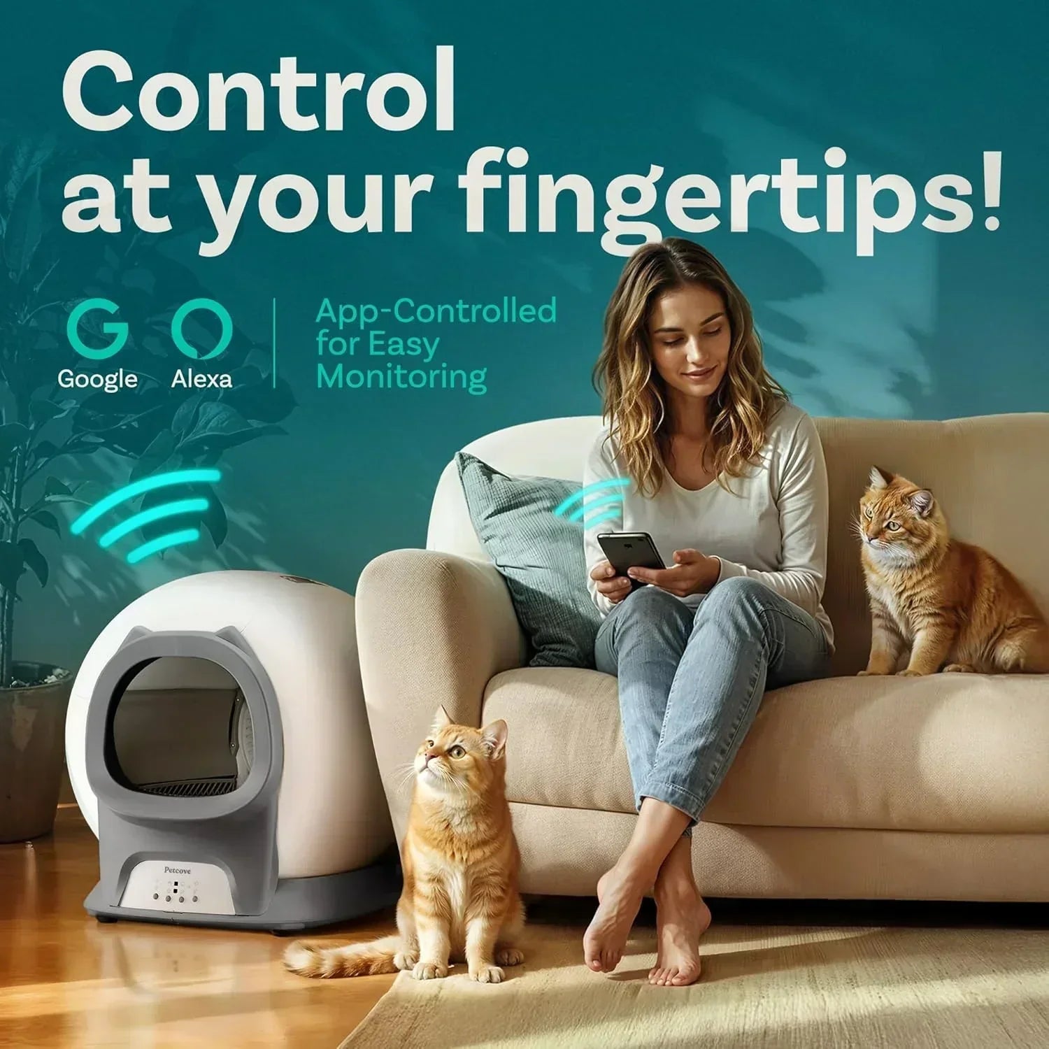 Self Cleaning Litter Box with Auto Safety Sensors Automatic Cat Litter Box Self-Cleaning