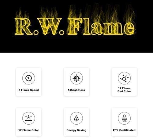 R.W.FLAME 60 Recessed and Wall Mounted Electric Fireplace Low Noise Fit for 2 x 6 Stud
