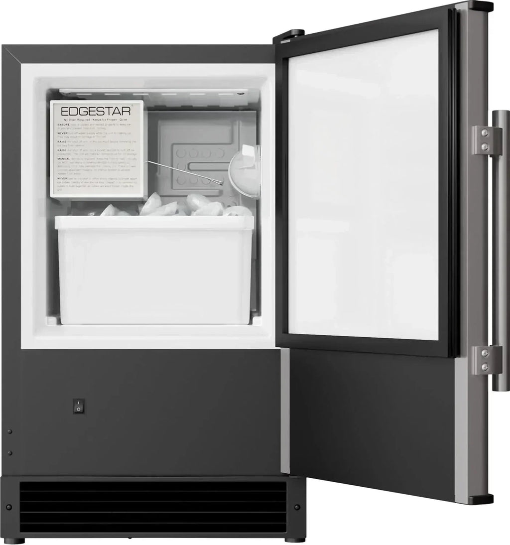 EdgeStar IB121 15 Inch Wide 12 Lbs Capacity Built-In Ice Maker with 15 Lbs Daily Ice Production