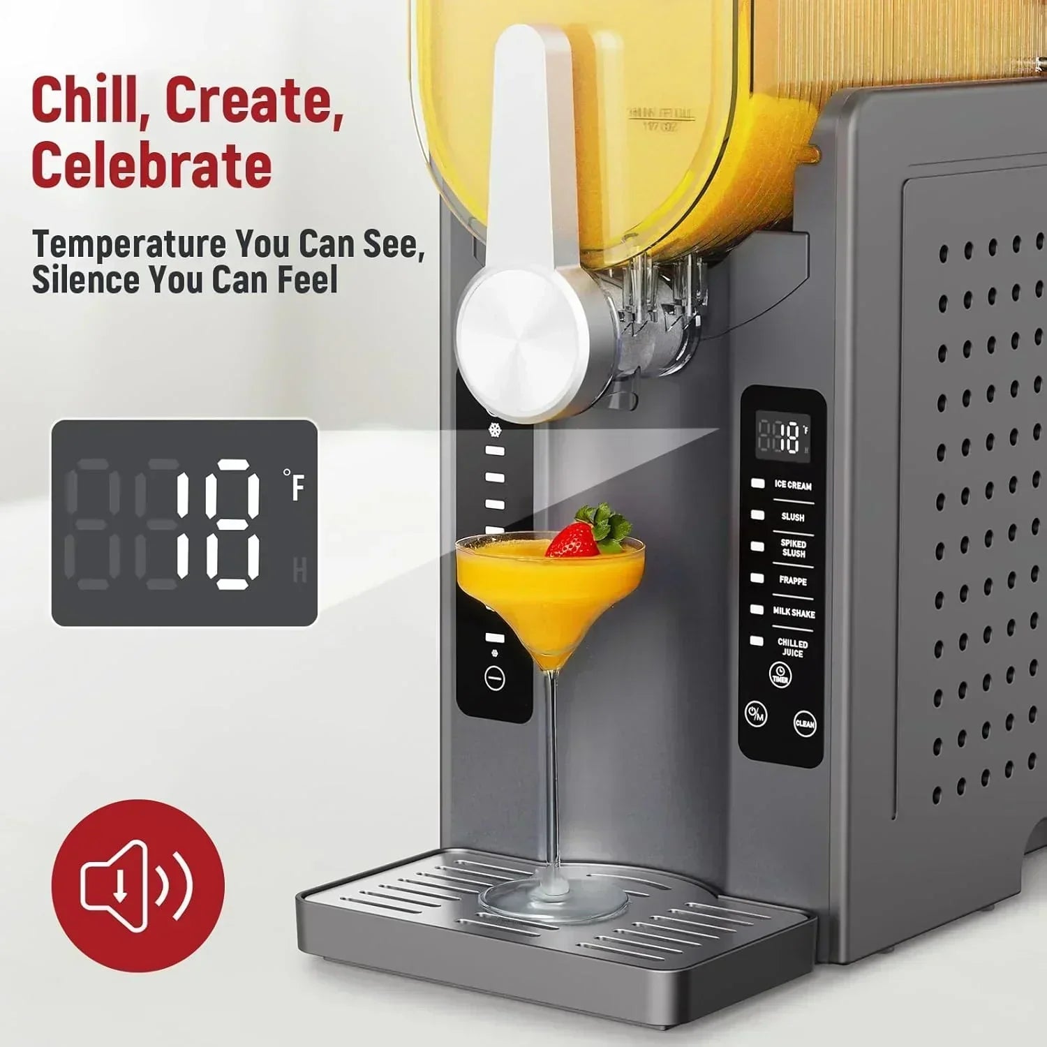 Slushie Machine No Ice Needed All-in-One Slushy Maker for Home Real-Time Temp Display