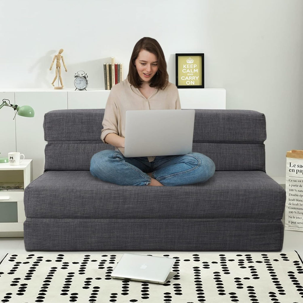 60 inch pull out sofa bed memory foam sofa with 2 pillows futon bed guest bed and pull out sofa