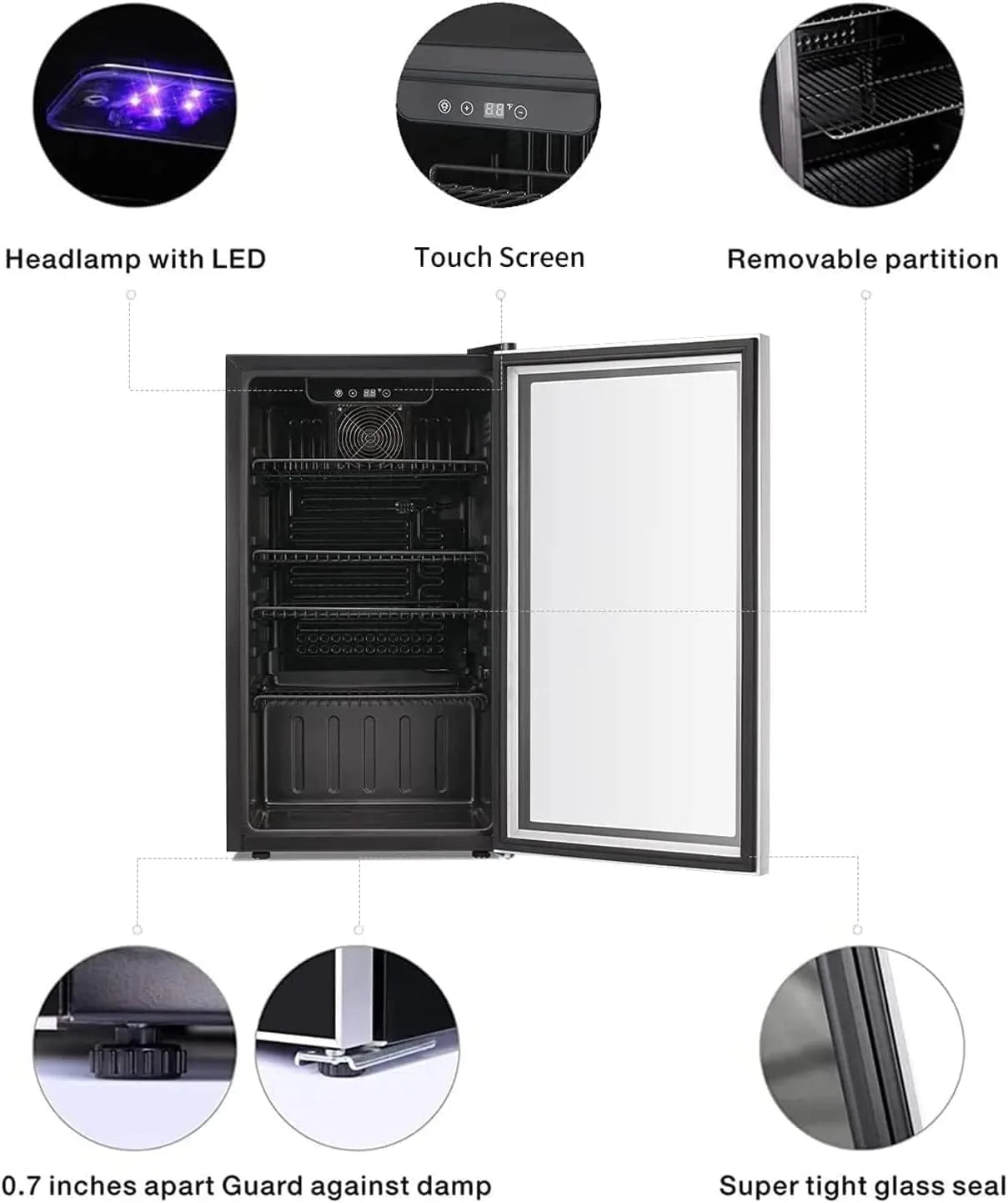 Antarctic Star 26 Bottle 130 Can Wine Cooler Cabinet Beverage Refrigerator Mini Wine Cellar
