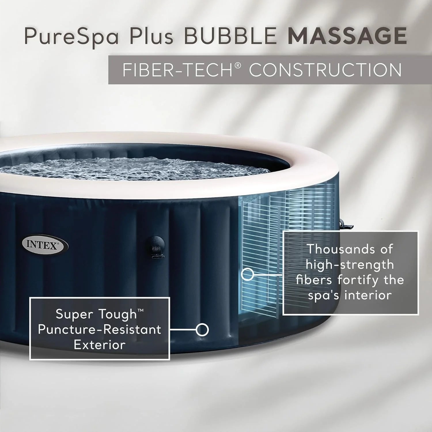 INTEX 28431EP PureSpa Plus Bubble Massage Inflatable Spa Set Includes Energy Efficient Spa Cover