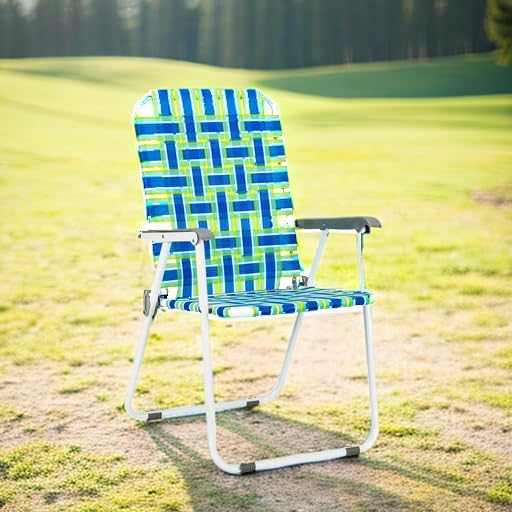 VINGLI Patio Lawn Webbed Folding Chairs Set of 2 Outdoor Beach Portable Lawn Chair