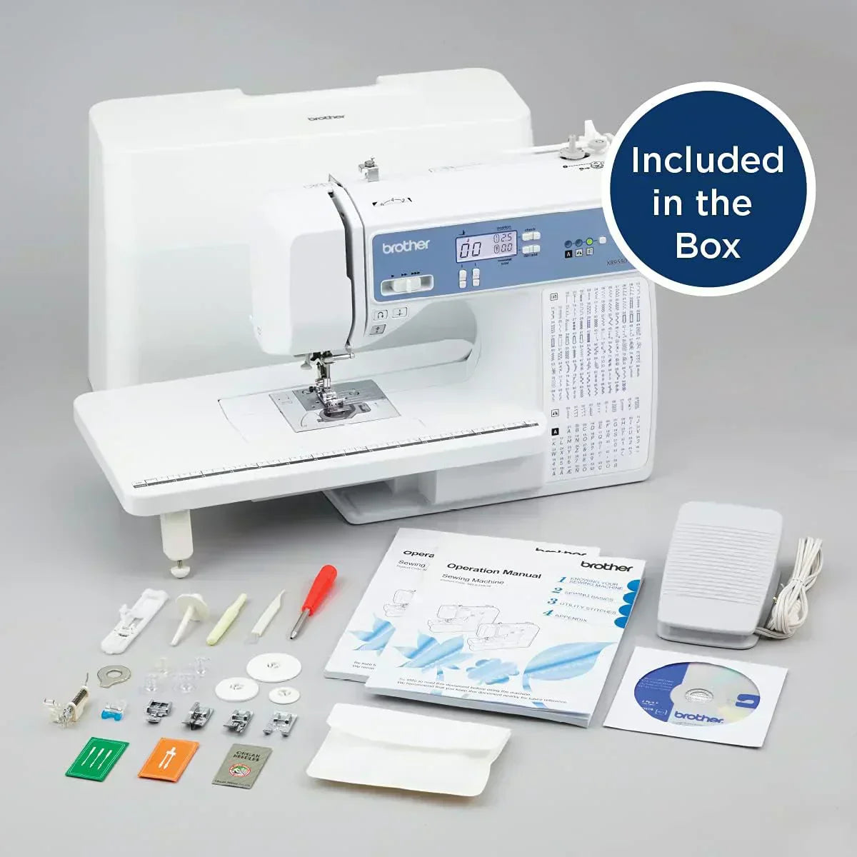 Brother Sewing and Quilting Machine Computerized 165 Built-in Stitches LCD Display Wide Table