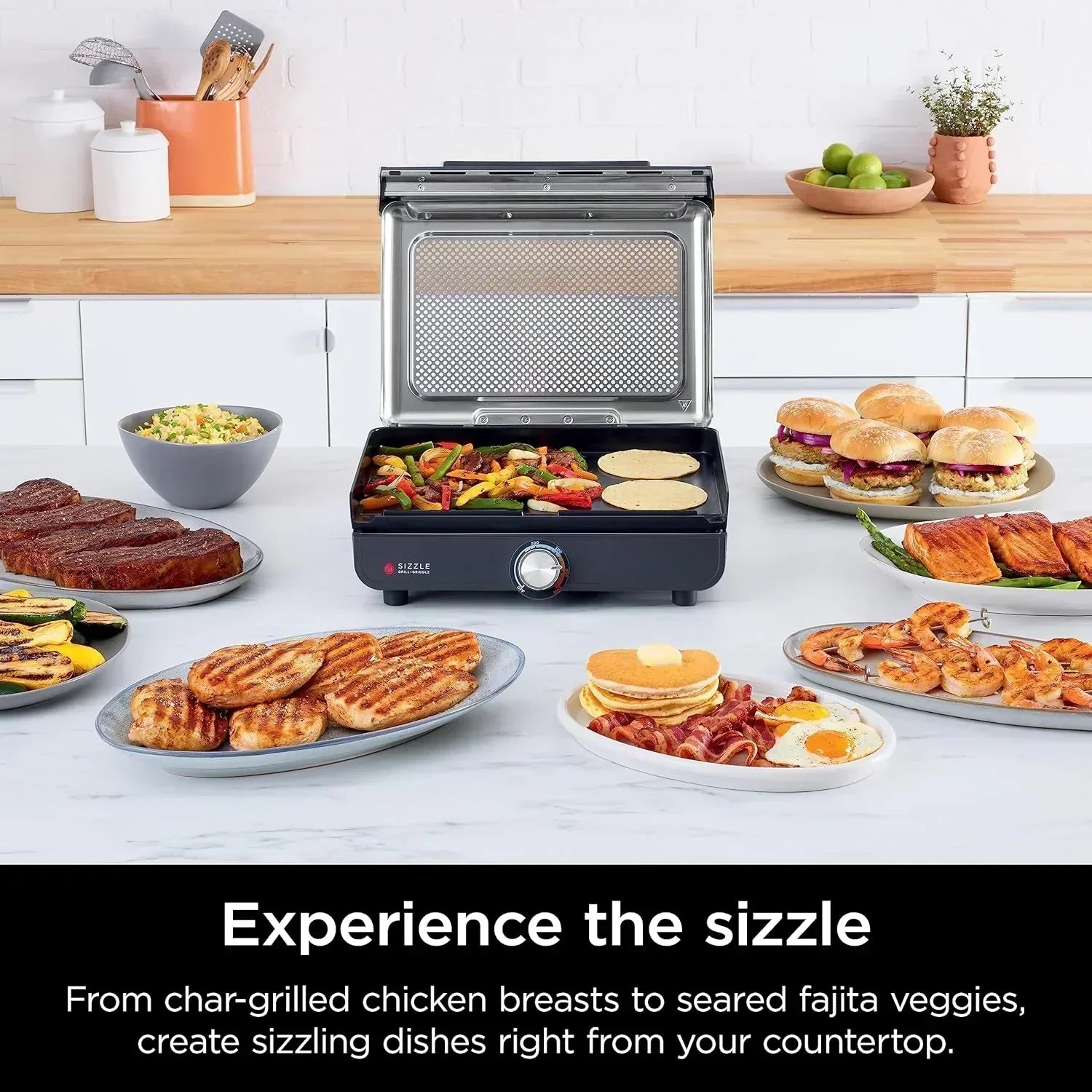 Griddle and Indoor Grill Electric Grill For Steak Burgers Salmon Veggies and More Pancake Griddle