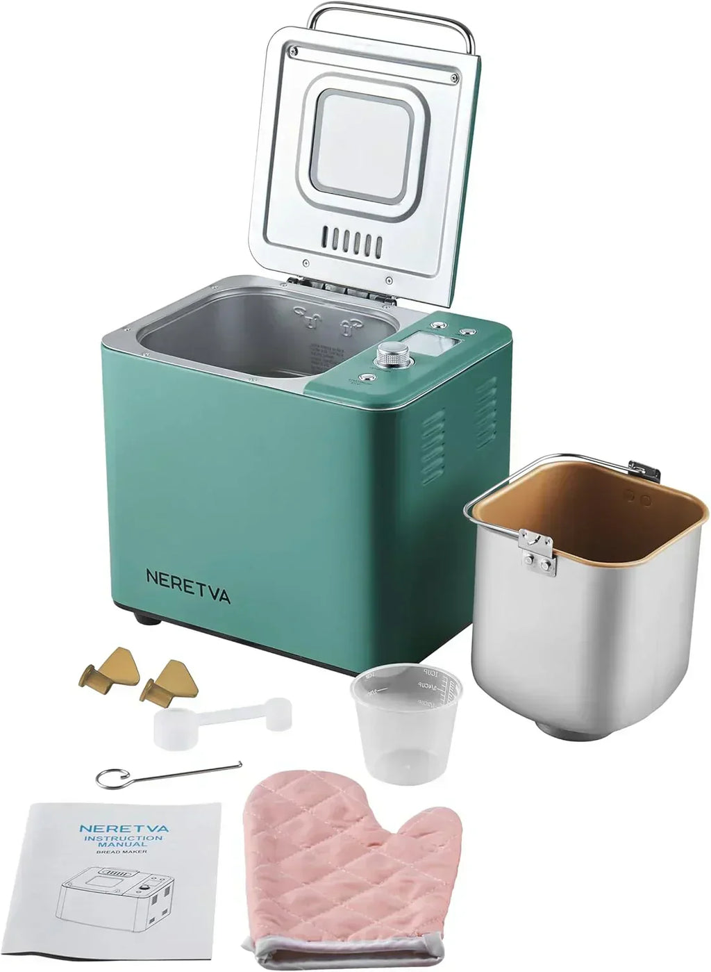 Neretva Bread Maker 20-in-1 2LB Bread Maker Dual Heater Bread Maker Automatic