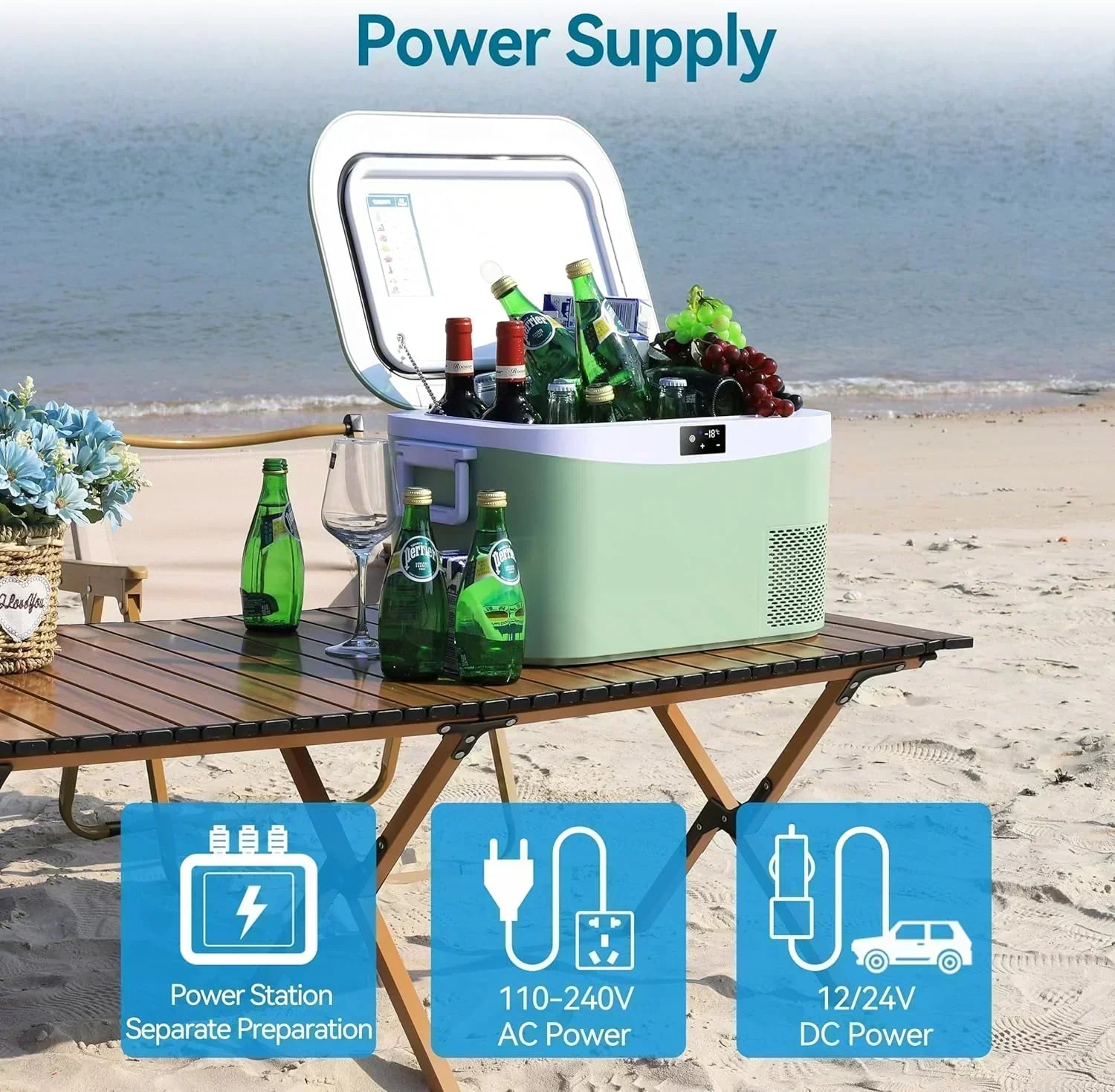 Car Fridge Portable 12 Volt Refrigerator 23 Quart (22 Liter) Freezer Compressor Cooler 12V/24V