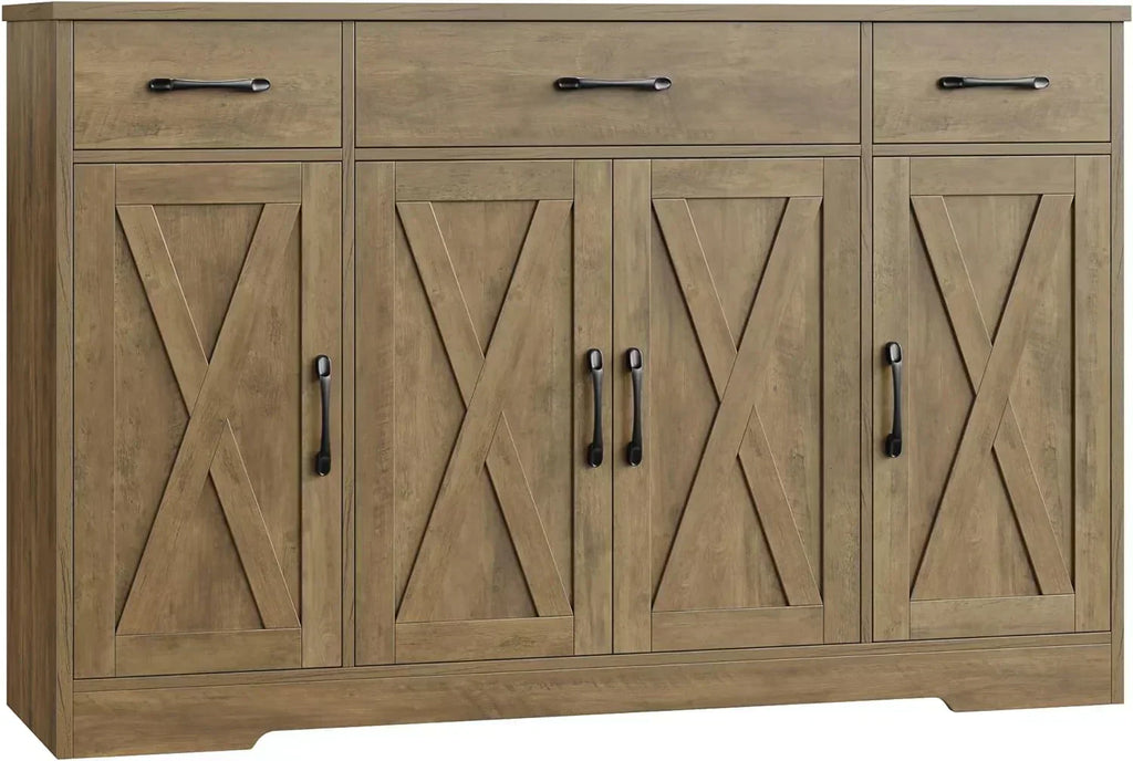 Sideboard with drawers large 55-inch sideboard modern farmhouse wood kitchen dining table