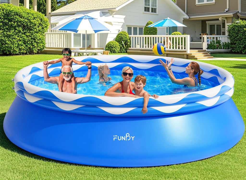 Upgraded Double Rings Inflatable Above Ground Pool Easy Set Inflatable Swimming Pool