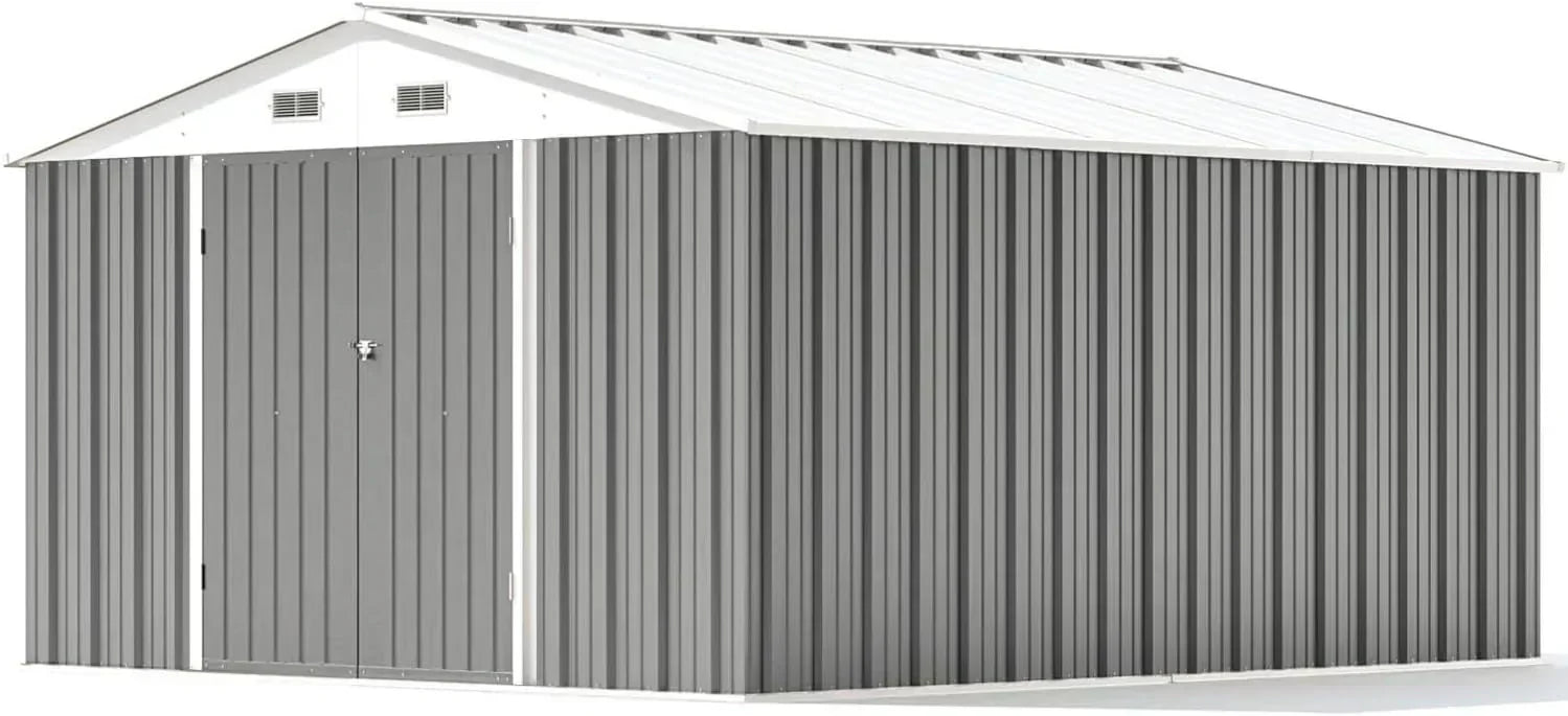Patiowell 5x3 FT Outdoor Storage Shed Tool Shed with Sloping Roof and Lockable Door Metal Shed
