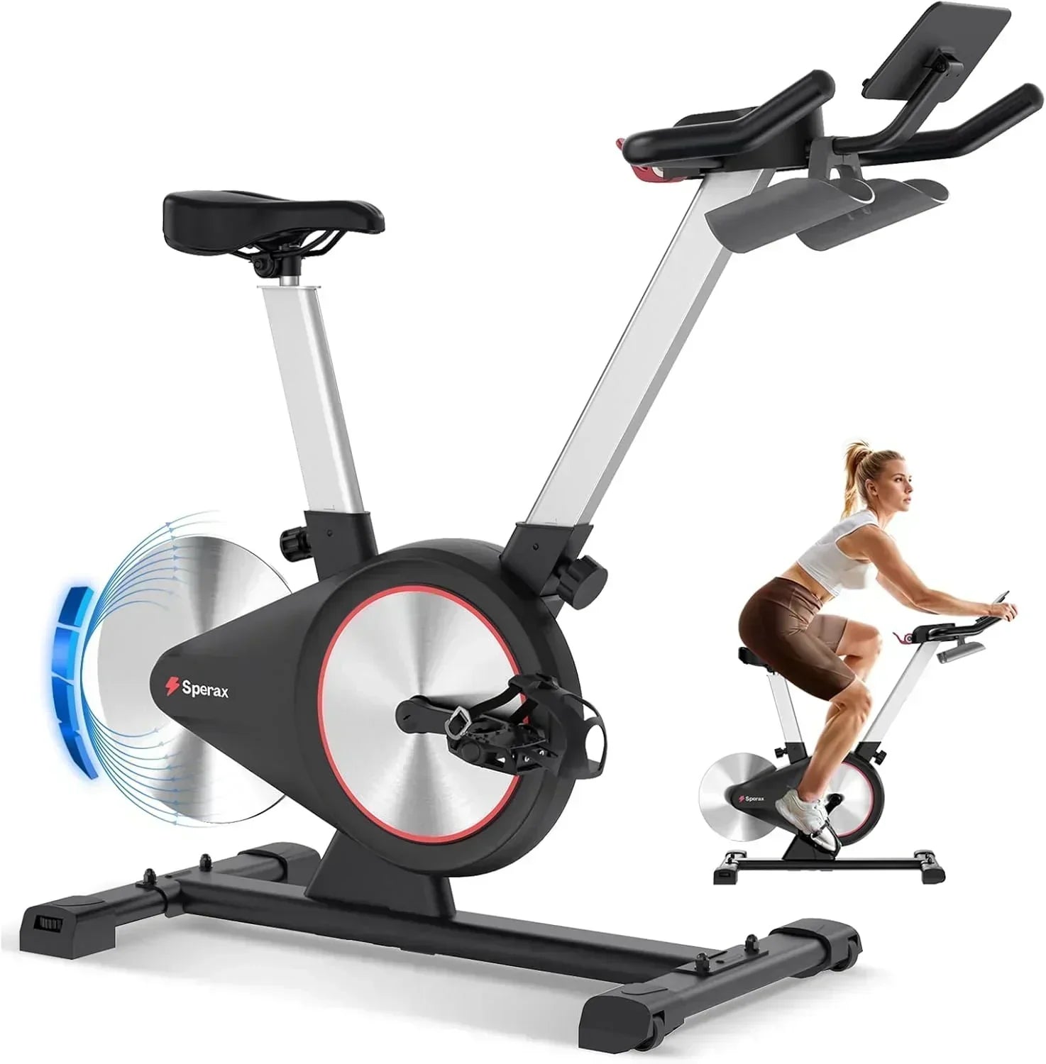 Sperax Exercise Bike Stationary Bikes Indoor Cycling Bike Spin Bike with Comfortable Seat