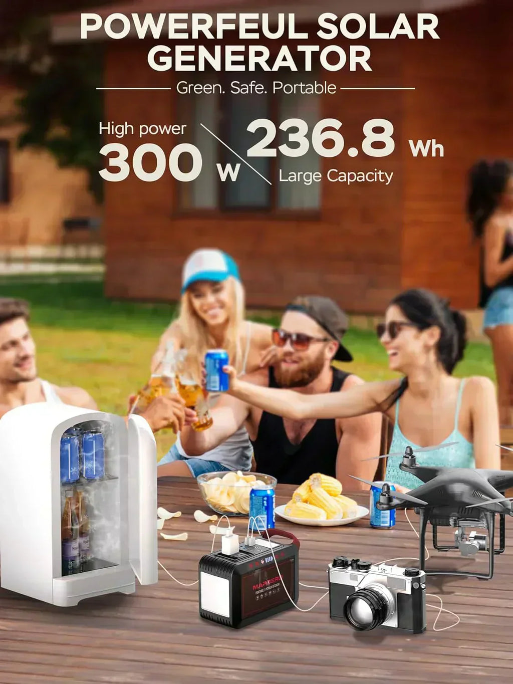 Portable Power Station 88Wh Camping Lithium Battery Solar Generator Fast Charging Power Bank