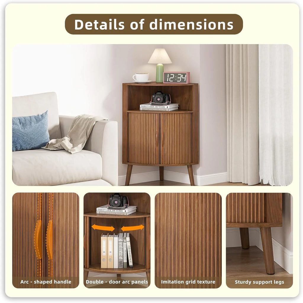 Corner Cabinet, 66.73'' Tall Modern Corner Bathroom Storage Cabinet