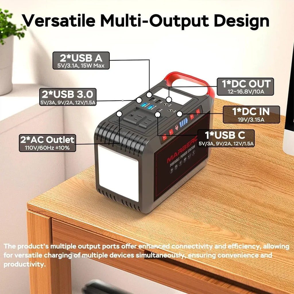 Portable Power Station 88Wh Camping Lithium Battery Solar Generator Fast Charging Power Bank