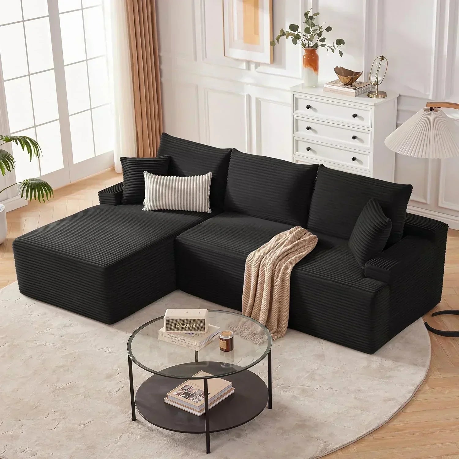 110-inch cloud sofa boneless sofa in the living room modular sofa with deep seats
