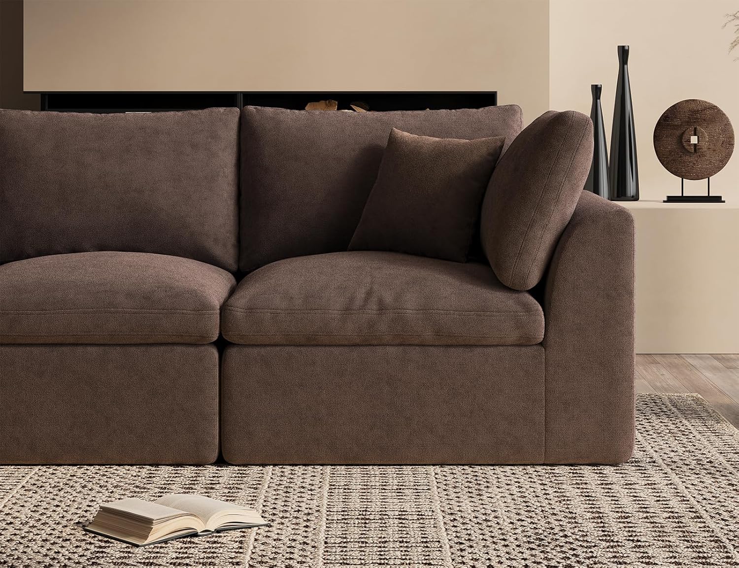 110 inch cloud sectional sofa for living room convertible L-shaped sofa 3 seater sectional sofa