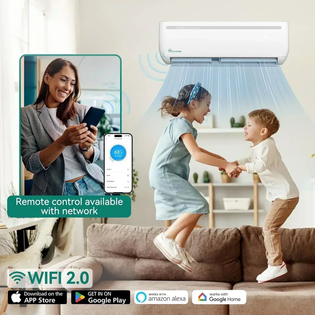 12000 BTU Mini Split Air Conditioner Heat Pump System Wifi Enabled 20 SEER2 115V Inverter Ductless