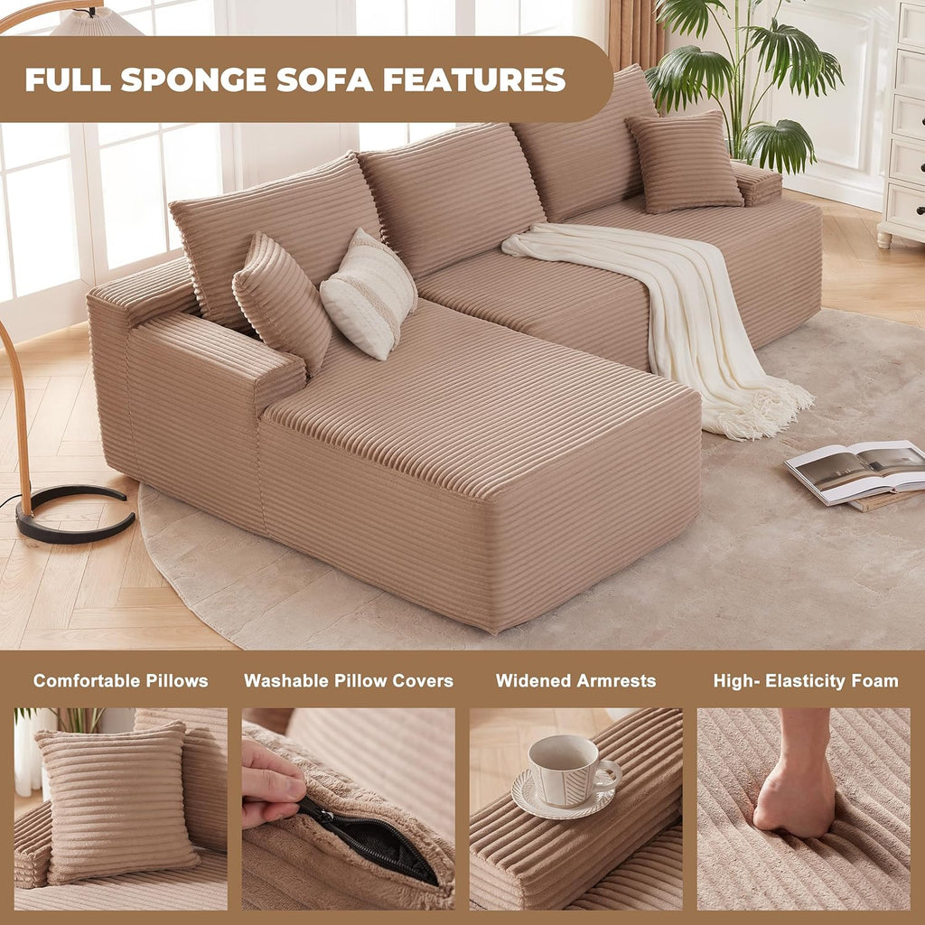 110-inch cloud sofa boneless sofa in the living room modular sofa with deep seats