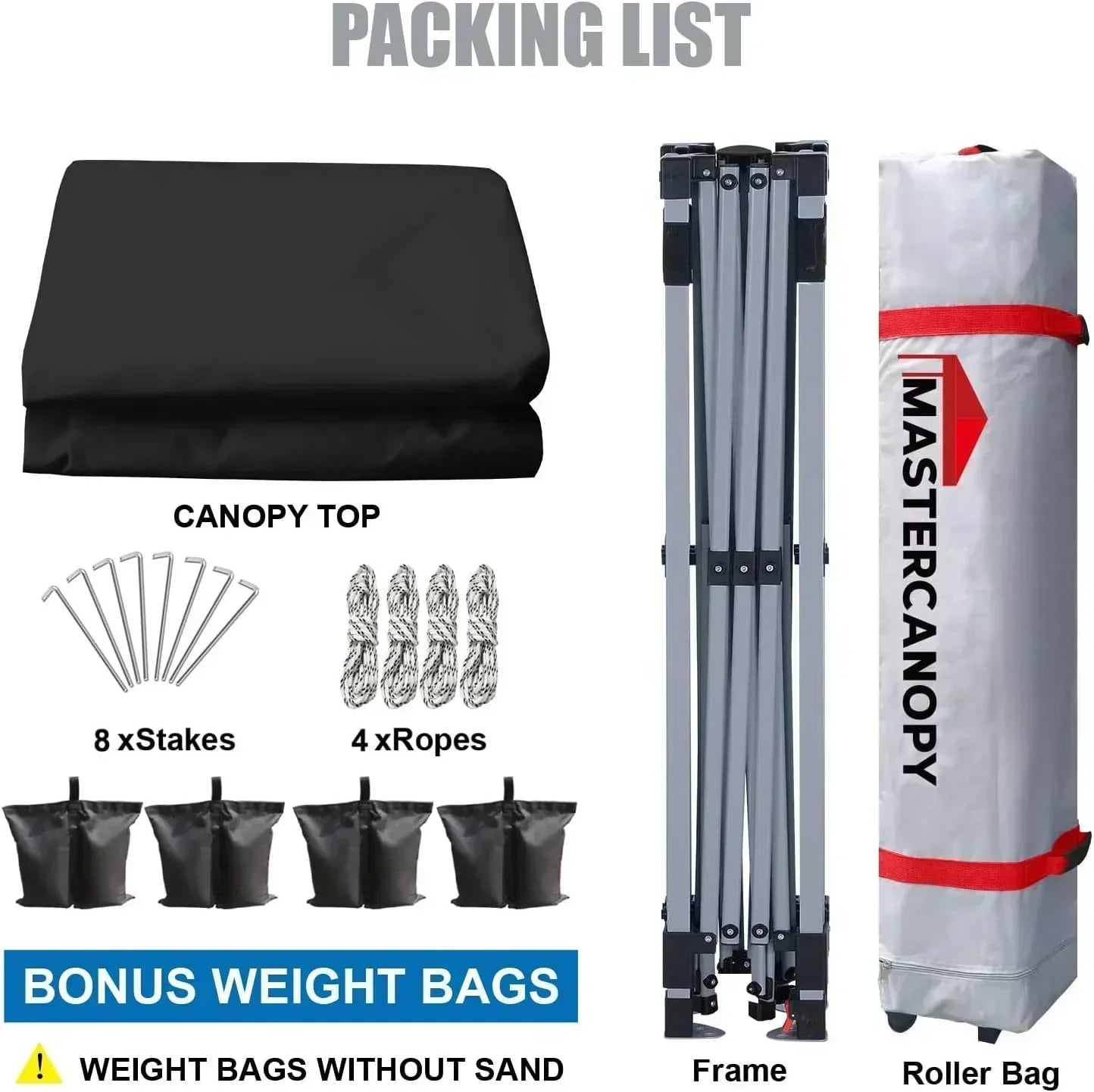 Durable Pop-up Canopy Tent with Roller Bag (10x10 Black)