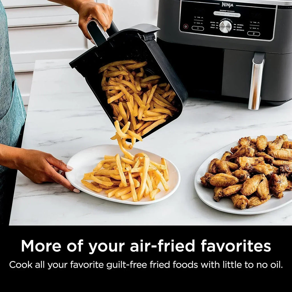 Ninja Foodi 6-in-1 FlexBasket Air Fryer with 7 QT MegaZone Basket Divider for Large Proteins