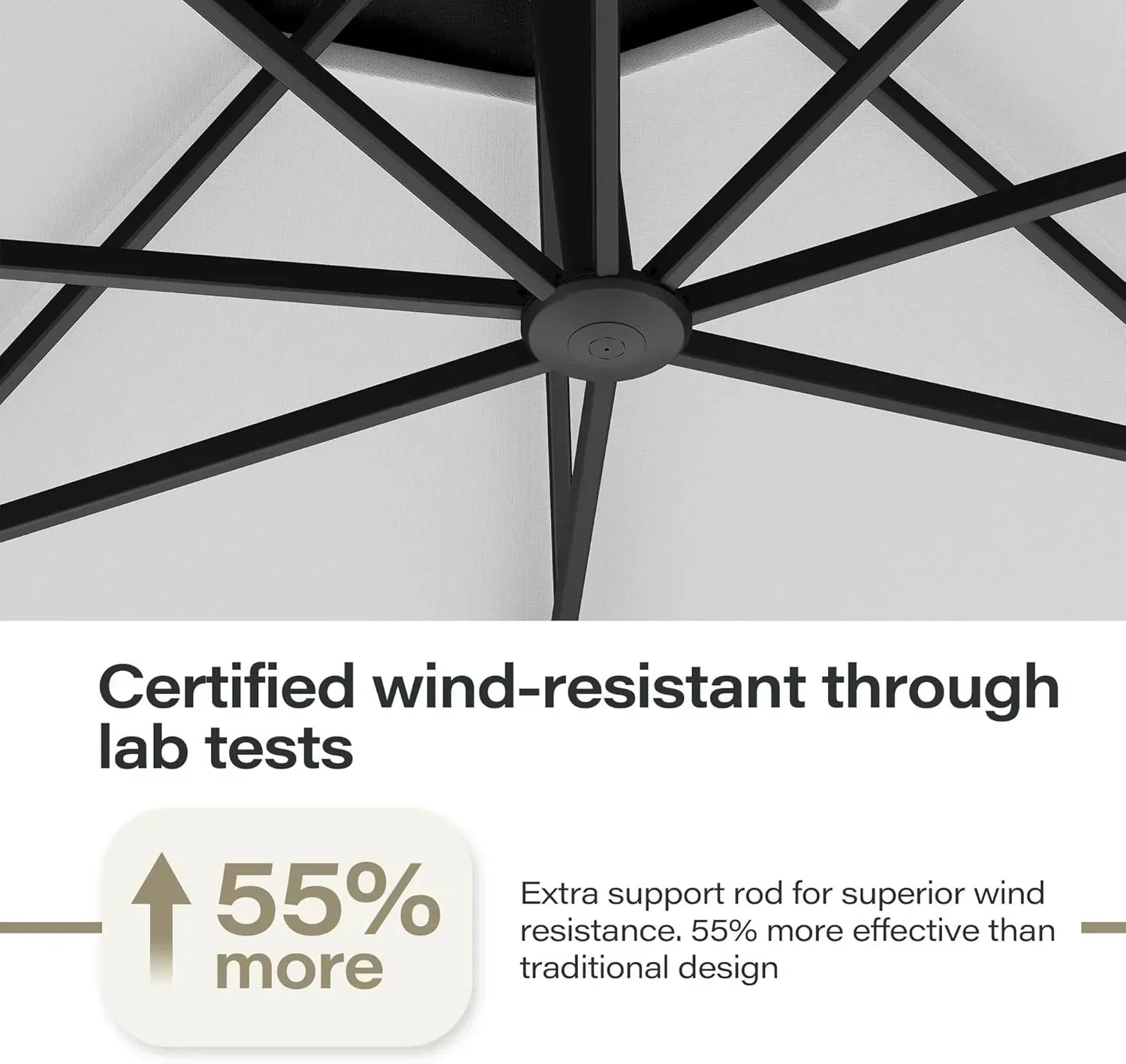 LAUSAINT HOME Outdoor Patio Umbrella with Base included 11 FT Deluxe Curvy Cantilever Umbrella
