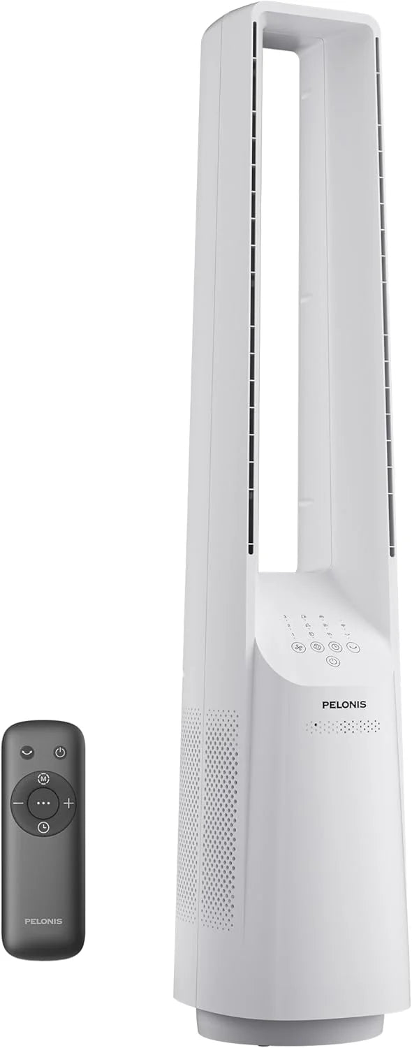 PELONIS 40 Smart Bladeless Fan for Bedrrom - Tower Fan, Alexa/Google/WiFi, DC Motor, 6 Speeds, 4 Modes, Remote, 7H Timer, 90�� Oscillation, Safe for Home and Office