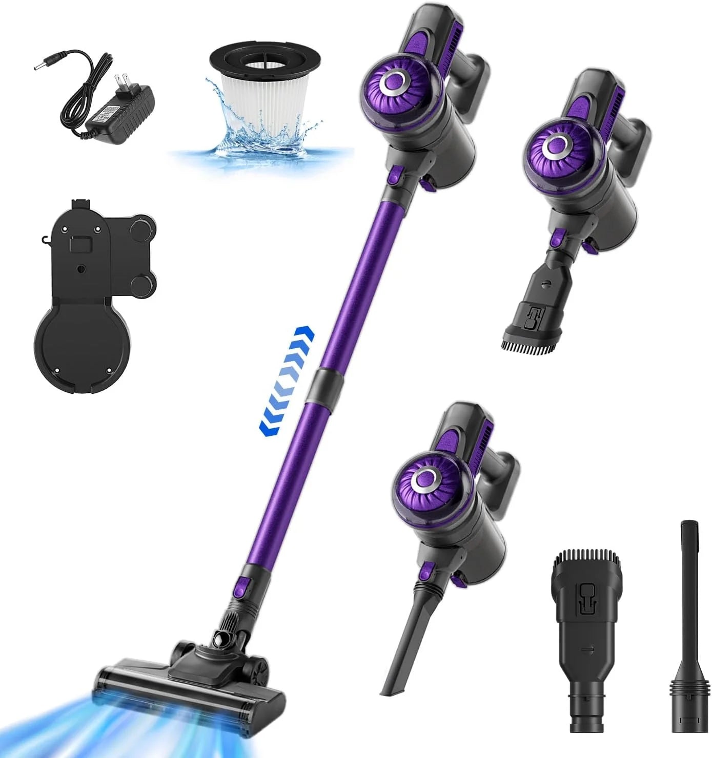 Cordless Vacuum Cleaner, Lightweight 2-in-1 Stick & Handheld Vacuum for Apartment, Pet Hair & Car Cleaning, S1