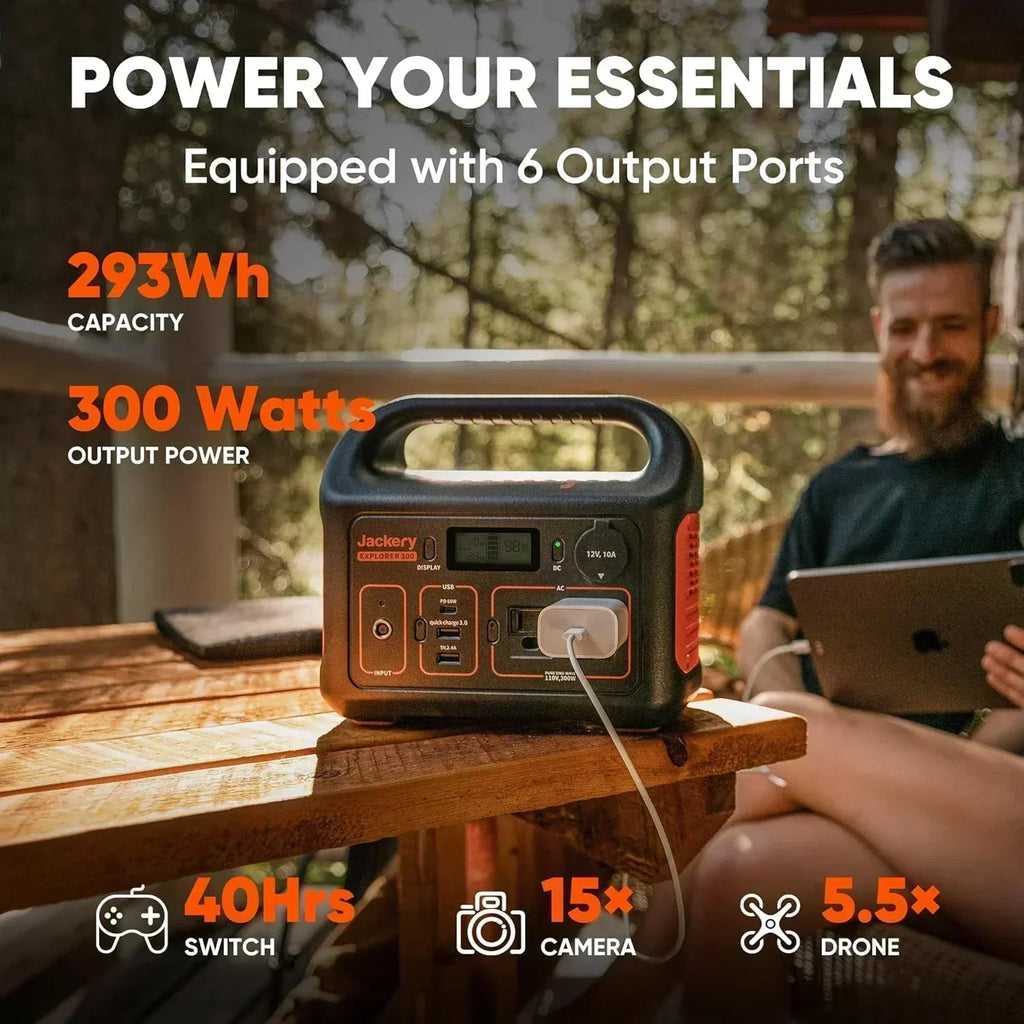 Portable Power Station Explorer 300 293Wh Backup Lithium Battery Solar Generator for Outdoors
