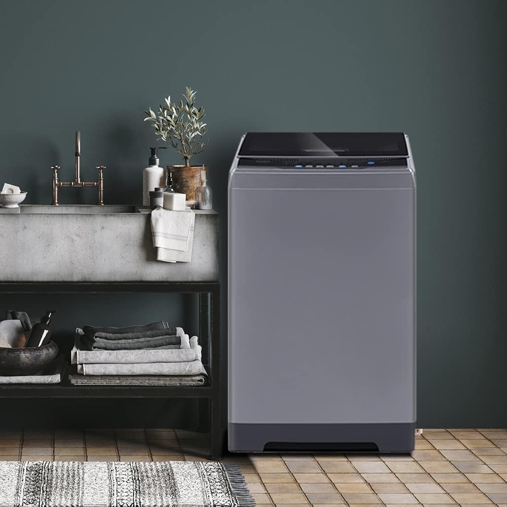 Comfee Portable Washing Machine 0.9 Cubic Feet Compact Washing Machine with LED Display 2 Built-in Drums Space Saving Fully Automatic Washing Machine